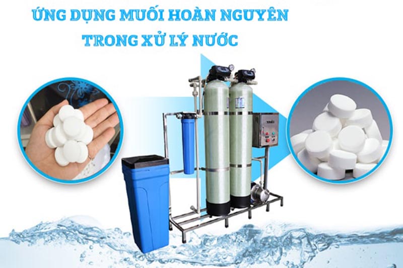 Muối hoàn nguyên làm mềm nước cho gia đình, sản xuất, công nghiệp