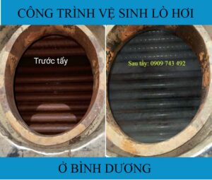 Công trình vệ sinh lò hơi, tẩy cáu cặn lò hơi ở Bình Dương